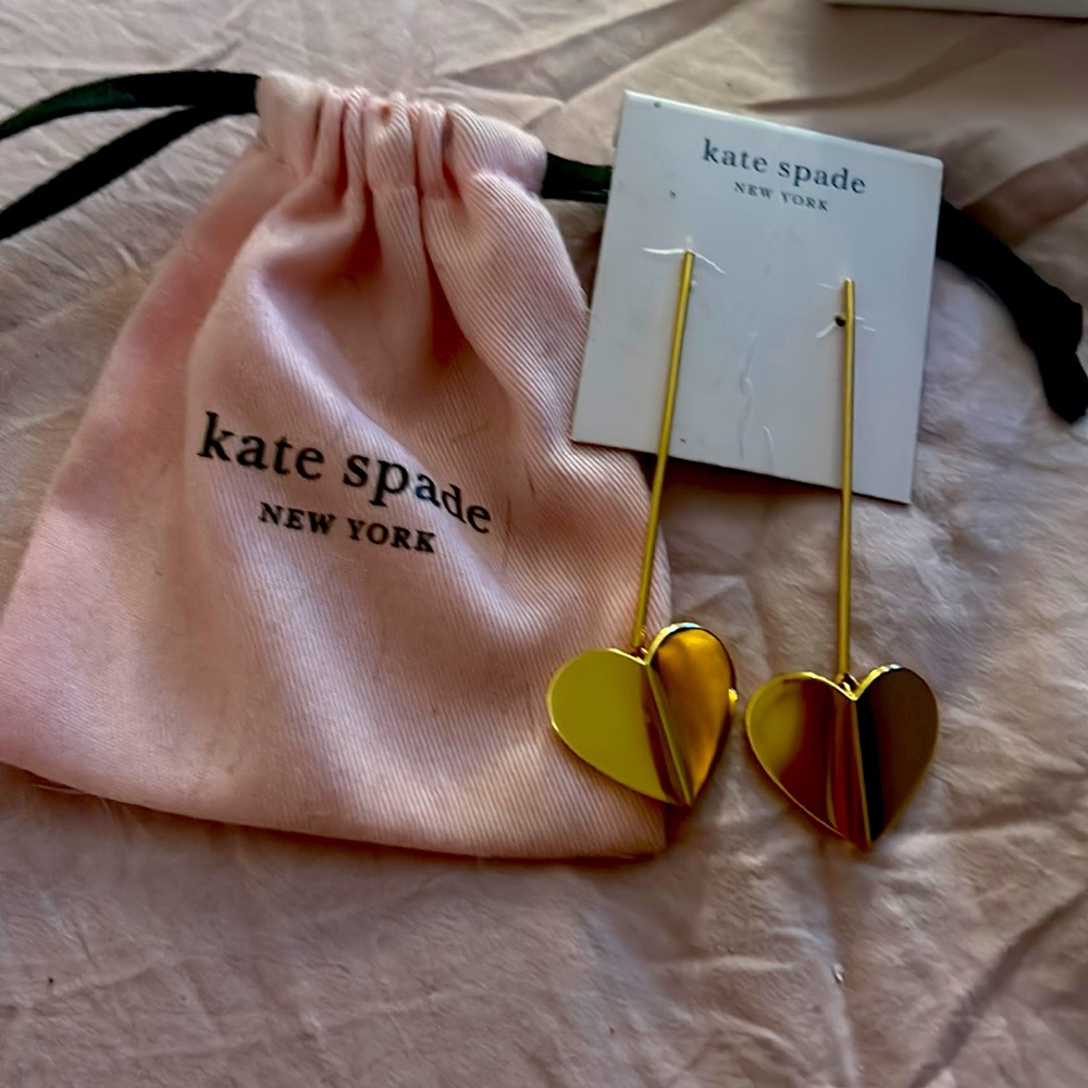 Kate spade dangle, drop heart earrings NWT